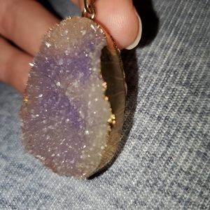Natural raw amethyst pendent charm